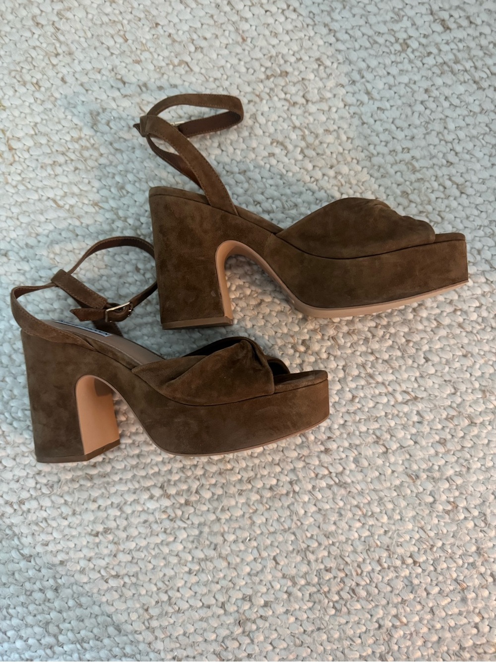 Steve Madden Caelan Platform Sandal Brown Heels